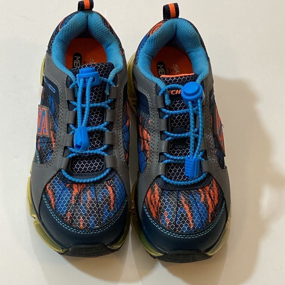 Skechers Skech-Air Mega Kids' Blue and Orange Athletic Shoes Size US 2